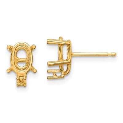 7x5 Oval &amp; Diamond Earring Mountings 14k Gold XE756, MPN: XE756, 191101835254