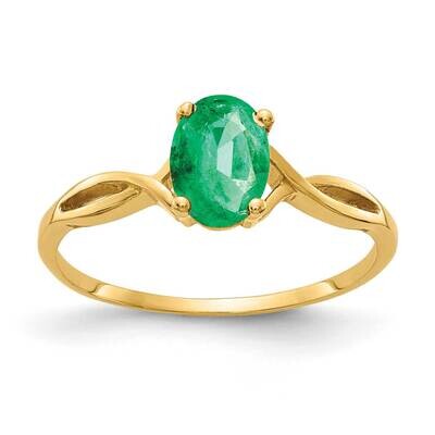 Emerald Ring 14k Gold 7x5mm Oval Y2197E, MPN: Y2197E, 883957541730