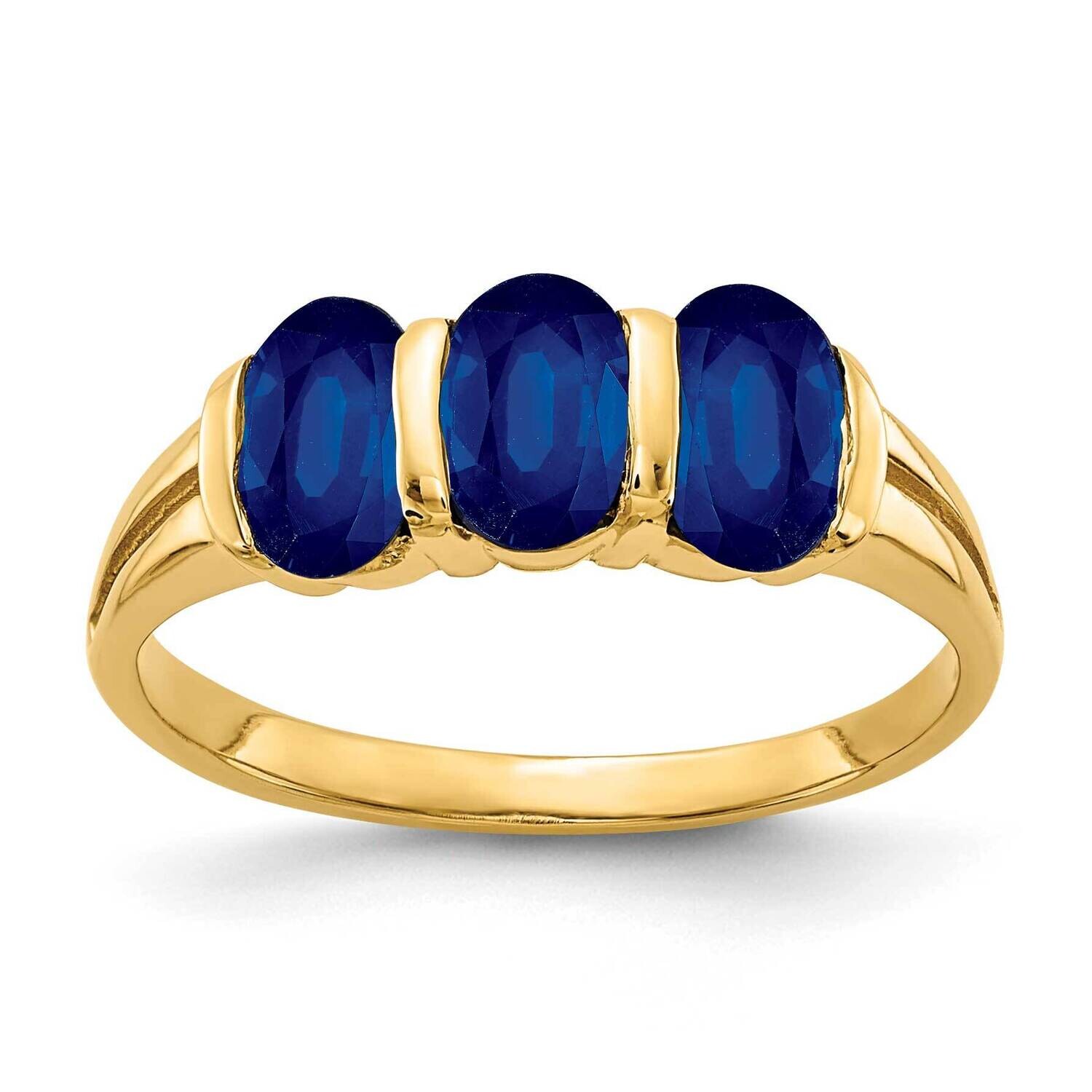 6x4mm Oval Sapphire ring 14k Gold Y2034S
