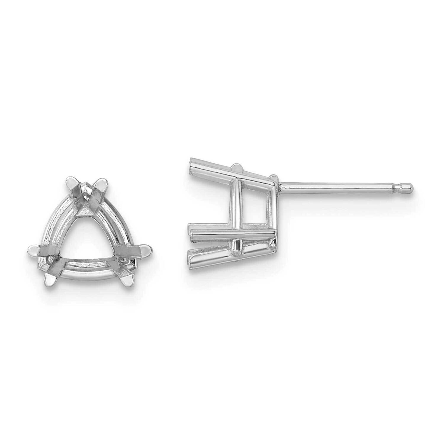 7mm Trillion Earring Mountings 14k White Gold XE95W, MPN: XE95W, 191101835674