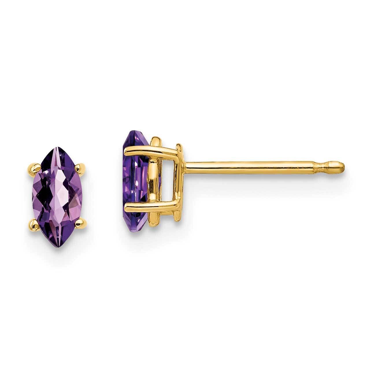 6x3mm Marquise Amethyst earring 14k Gold XE102AM, MPN: XE102AM, 883957089249
