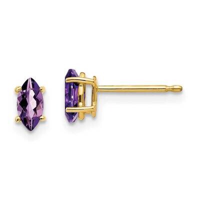 6x3mm Marquise Amethyst earring 14k Gold XE102AM, MPN: XE102AM, 883957089249