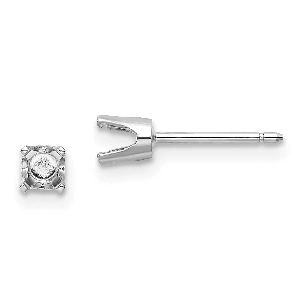 3.5 Round Stud Earring Mounting with backs 14k White Gold XD5W