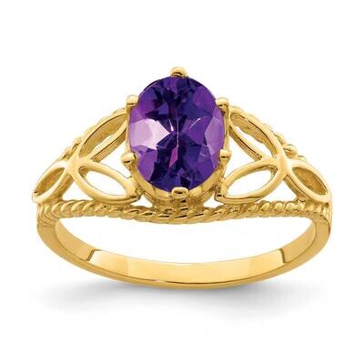 Amethyst Ring 14k Gold 8x6mm Oval X6102AM, MPN: X6102AM, 883957532370