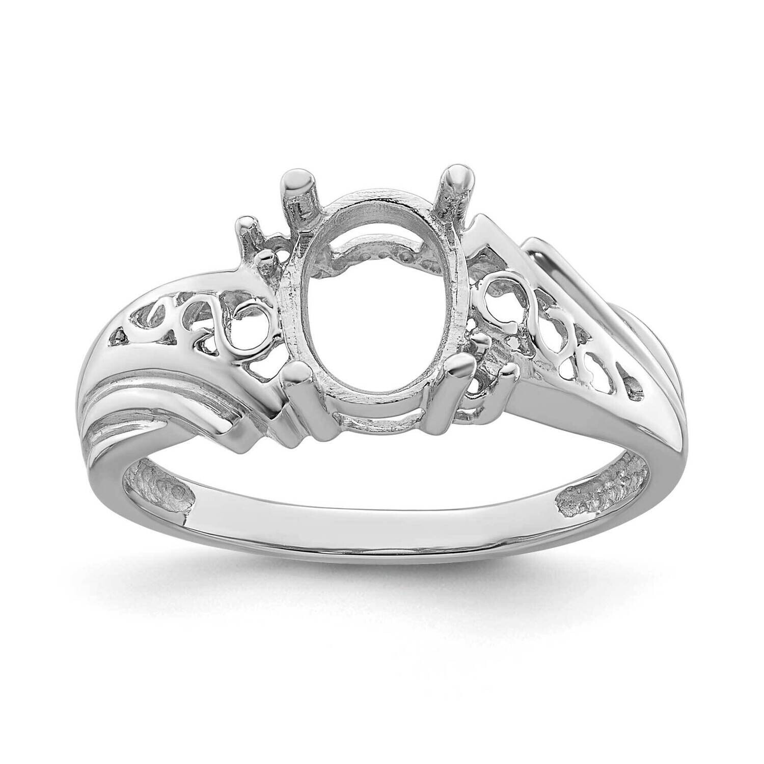 Diamond & Gemstone Ring Mounting 14k White Gold Y4684