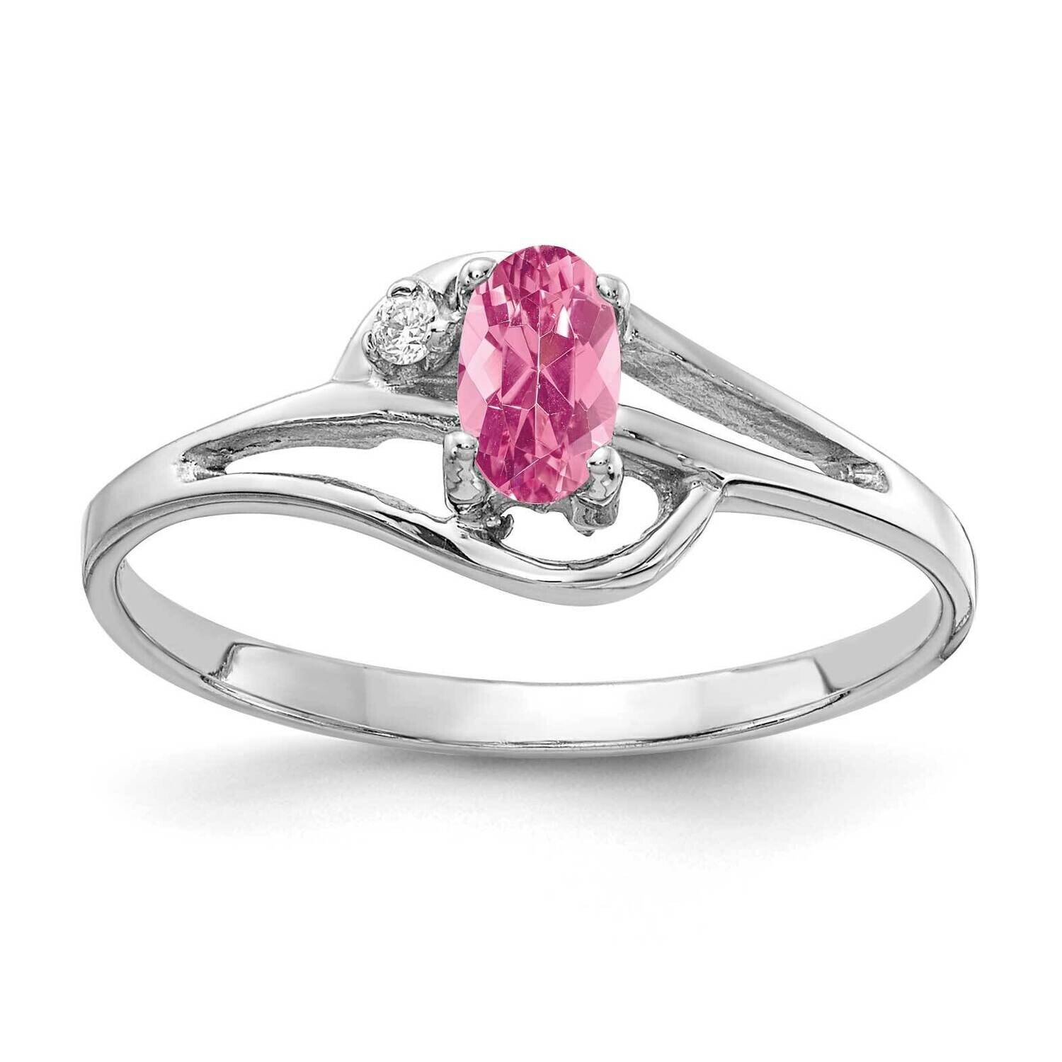 5x3mm Oval Pink Tourmaline Diamond Ring 14k White Gold X9713PT_AA, MPN: X9713PT_AA, 883957641508