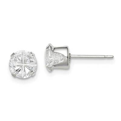 6mm Round 4 Prong Diamond Stud Earrings Sterling Silver QE7475, MPN: QE7475, 883957542775
