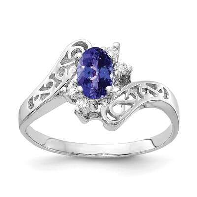 Tanzanite Diamond Ring 14k white Gold 6x4mm Oval X9734T/A, MPN: X9734T/A, 883957646985