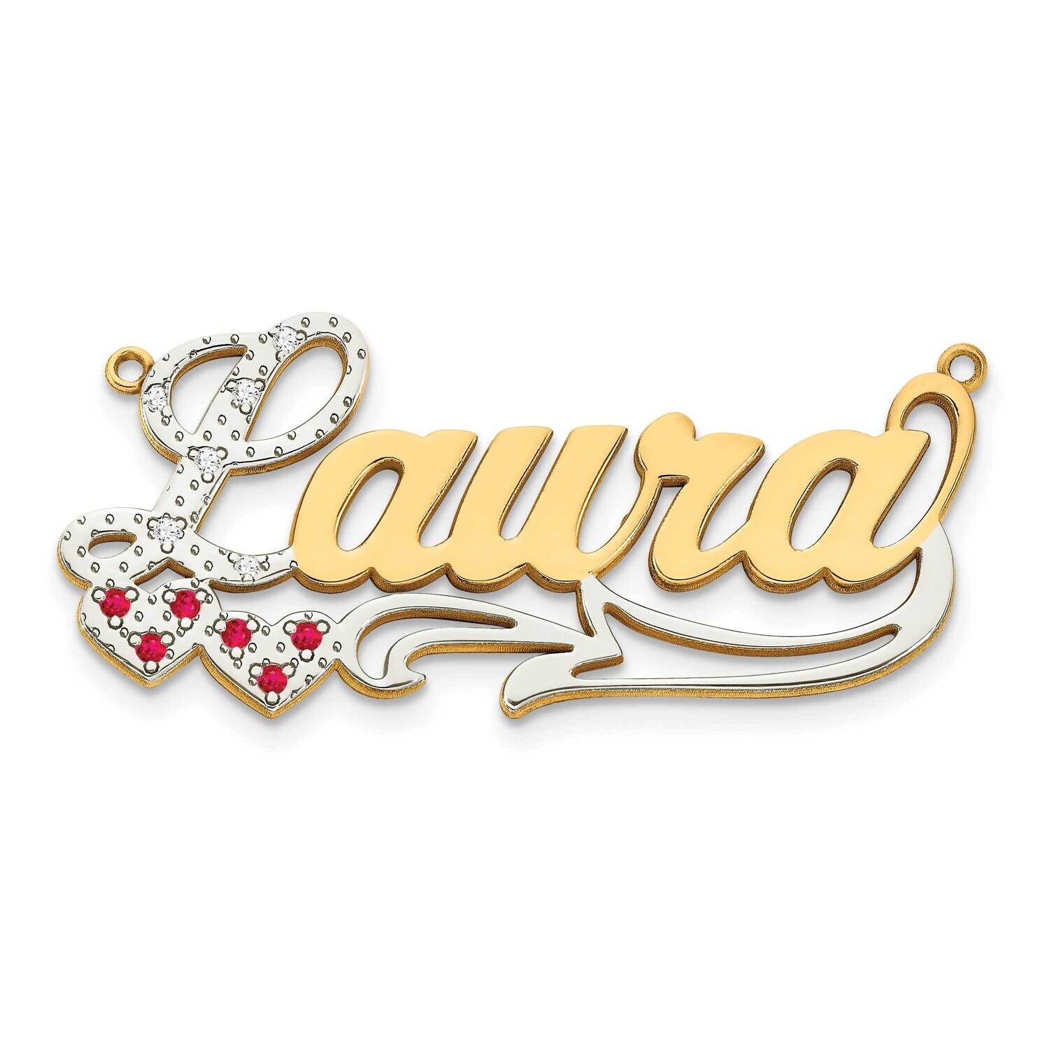 3-Dimensional Diamond Nameplate Pendant 10k Gold 10XNA48, MPN: 10XNA48, 191101093395