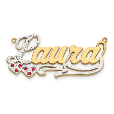 3-Dimensional Diamond Nameplate Pendant 10k Gold 10XNA48, MPN: 10XNA48, 191101093395
