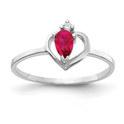 5x3mm Pear Ruby Diamond Ring 14k white Gold X9715R/A, MPN: X9715R/A, 883957643465