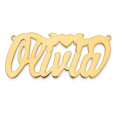 0.013 Gauge Polished Nameplate with Heart Pendant 10k Gold 10XNA127Y, MPN: 10XNA127Y, 191101092084
