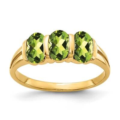 Peridot Ring 14k Gold 6x4mm Oval Y2034PE, MPN: Y2034PE, 883957674940