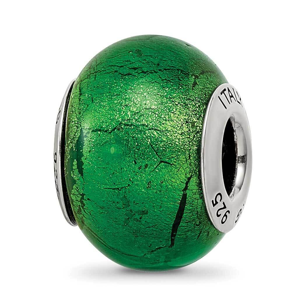 Green Murano Glass Bead - Sterling Silver QRS2761