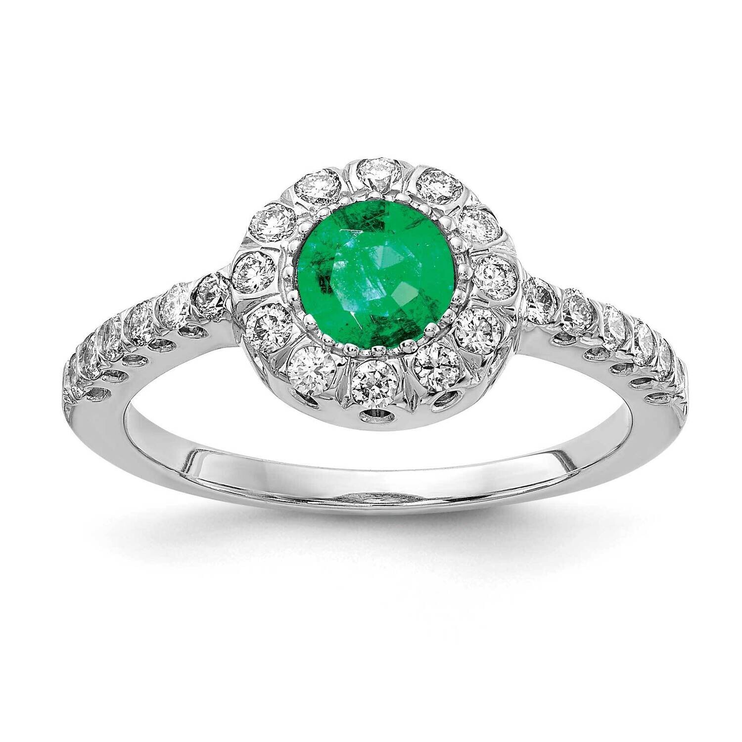 5mm Emerald Diamond Ring 14k White Gold X9641E_AA, MPN: X9641E_AA, 883957372020