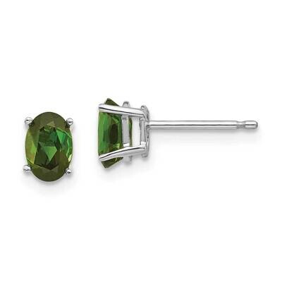 Green Tourmaline Earrings 14k White Gold XE86WGT-B, MPN: XE86WGT-B, 883957106687