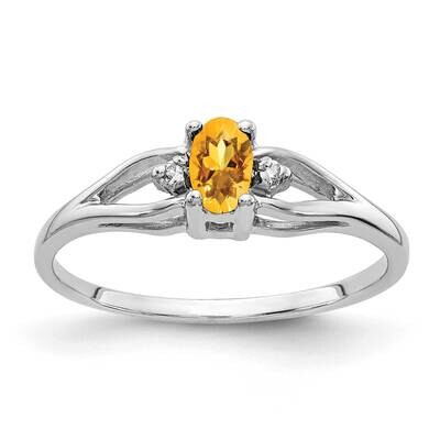 Citrine Diamond Ring 14k white Gold 5x3mm Oval Y2080CI/A, MPN: Y2080CI/A, 883957704210