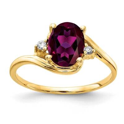 8x6mm Oval Rhodolite Garnet Diamond Ring 14k Gold Y2245RG_AA, MPN: Y2245RG_AA, 883957616926