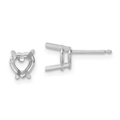 6mm Heart Earring Mountings 14k White Gold XE98W, MPN: XE98W, 191101835735