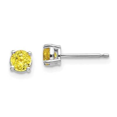 Yellow Sapphire Earrings 14k White Gold XE71WYS-B, MPN: XE71WYS-B, 883957097282