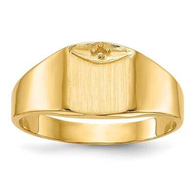 Solid Back 8.1x6.8 Diamond Signet Ring Mounting 14k Gold Polished RS399, MPN: RS399,