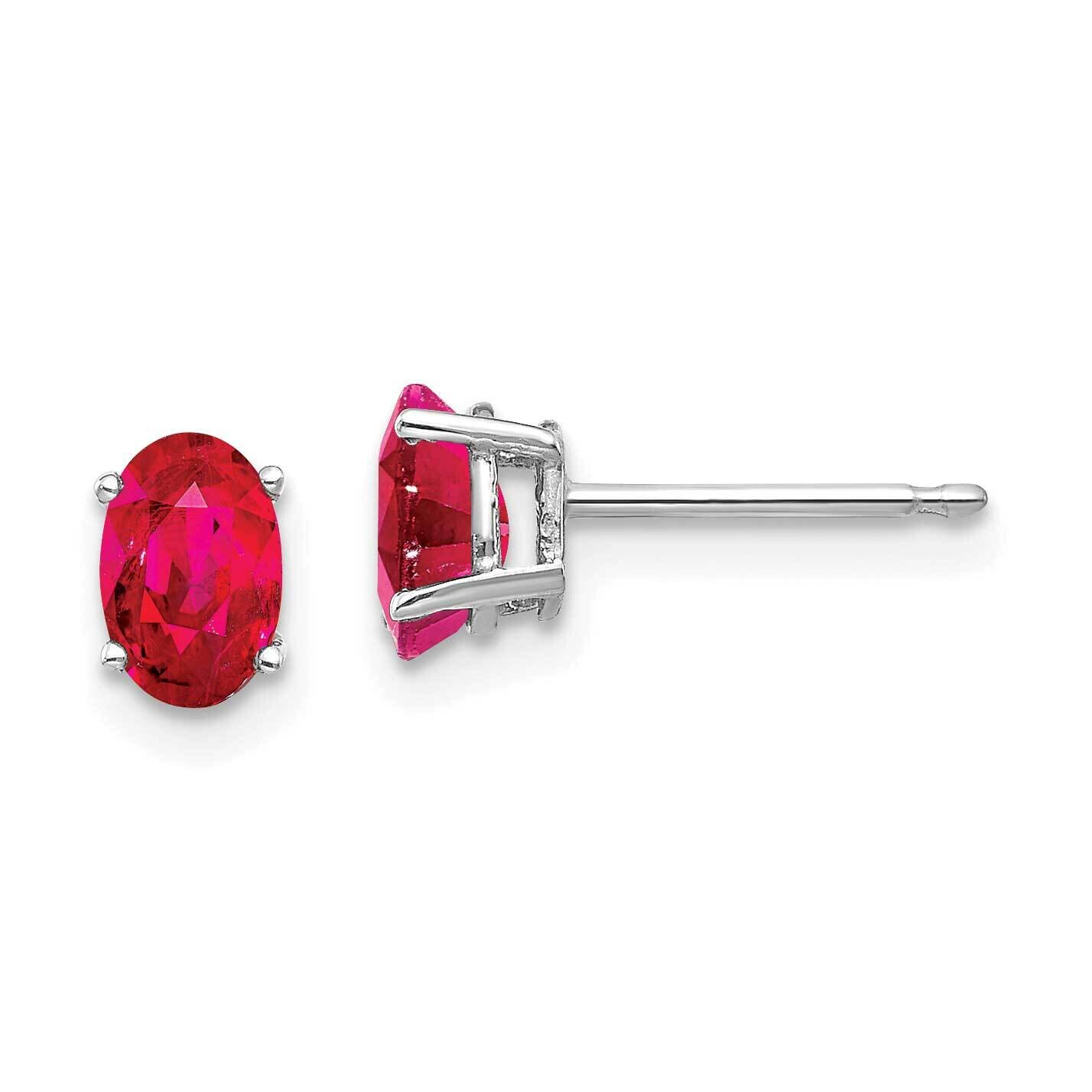 Ruby Earrings 14k White Gold XE86WR-B, MPN: XE86WR-B, 883957338163