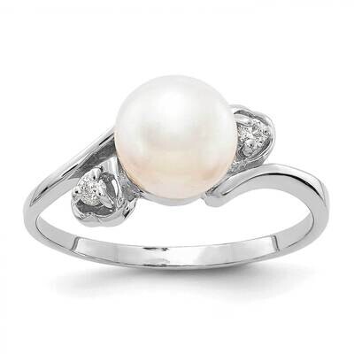 7mm Cultured Pearl Diamond ring 14k White Gold Y4393PL/AA, MPN: Y4393PL/AA, 191101198281