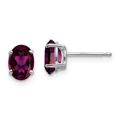 Rhodolite Garnet Diamond Oval Stud Earrings 14k Gold XE87WRG, MPN: XE87WRG, 883957107776