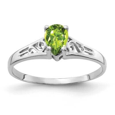 Peridot Ring 14k white Gold 6x4mm Pear Y2101PE, MPN: Y2101PE, 883957710730