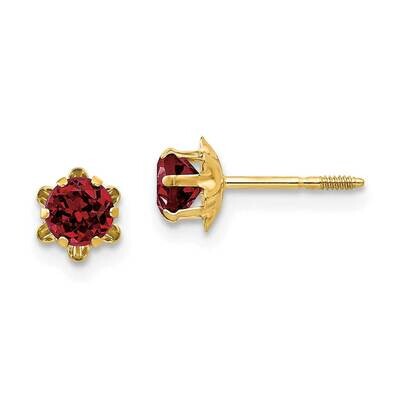 4mm Garnet January Screwback Earrings - 14k Gold SE159 by Madi K, MPN: SE159, 883957027258