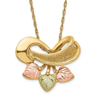 Black Hills Gold Chain Slide Pendant 10k Tri-color Gold 10BH448