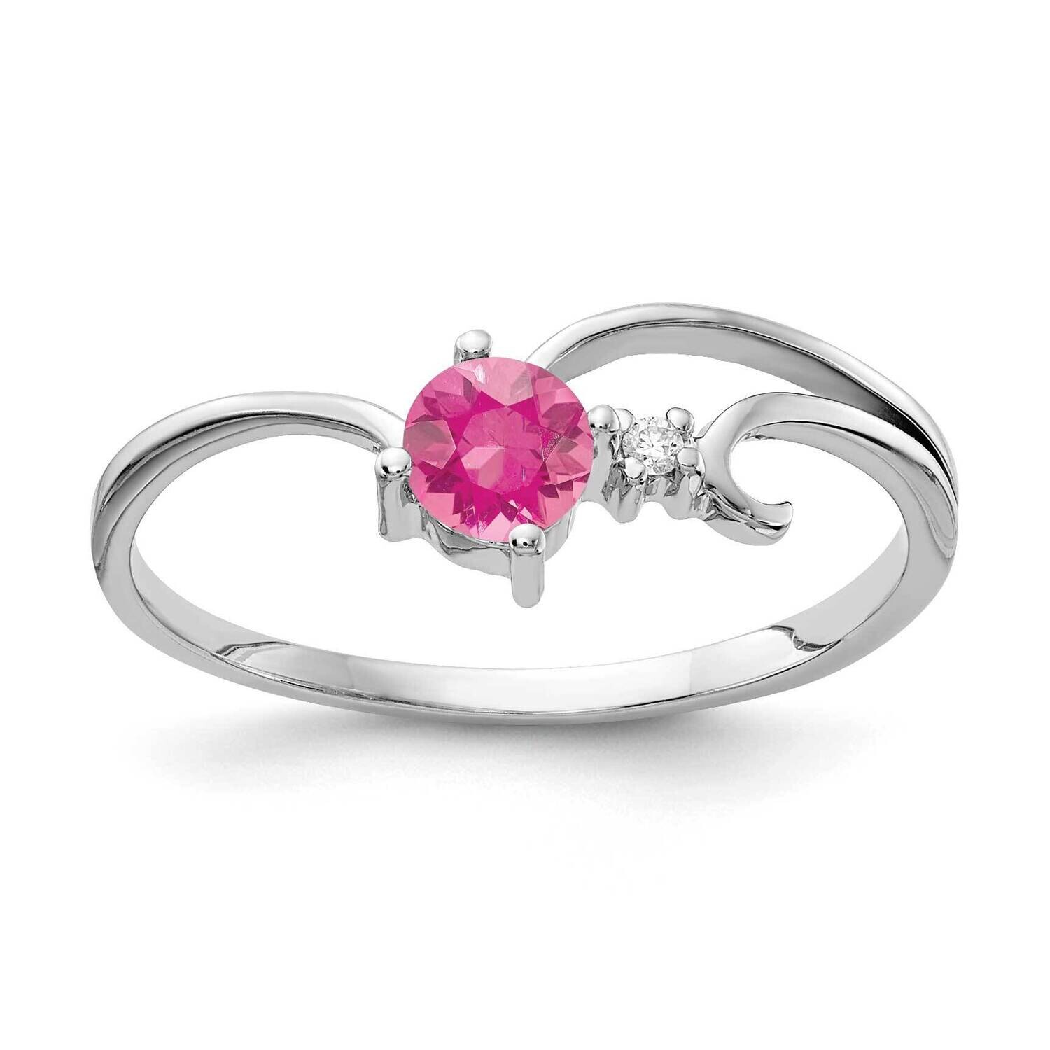 4mm Pink Tourmaline Diamond Ring 14k white Gold X9705PT/A, MPN: X9705PT/A, 883957573441