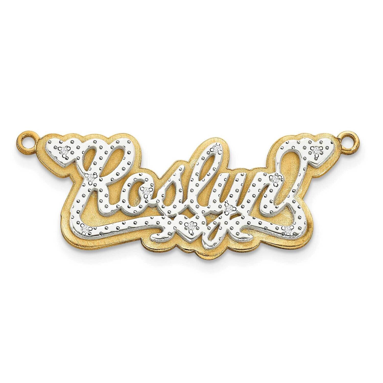 3-Dimensional Diamond Nameplate Pendant 10k Gold 10XNA41, MPN: 10XNA41, 191101093326