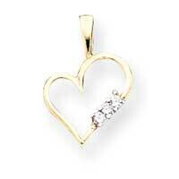 Diamond heart pendant 14k Gold XH4AA