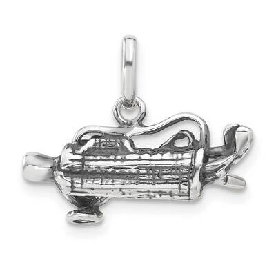 Antiqued Golf Bag Charm Sterling Silver QC4146