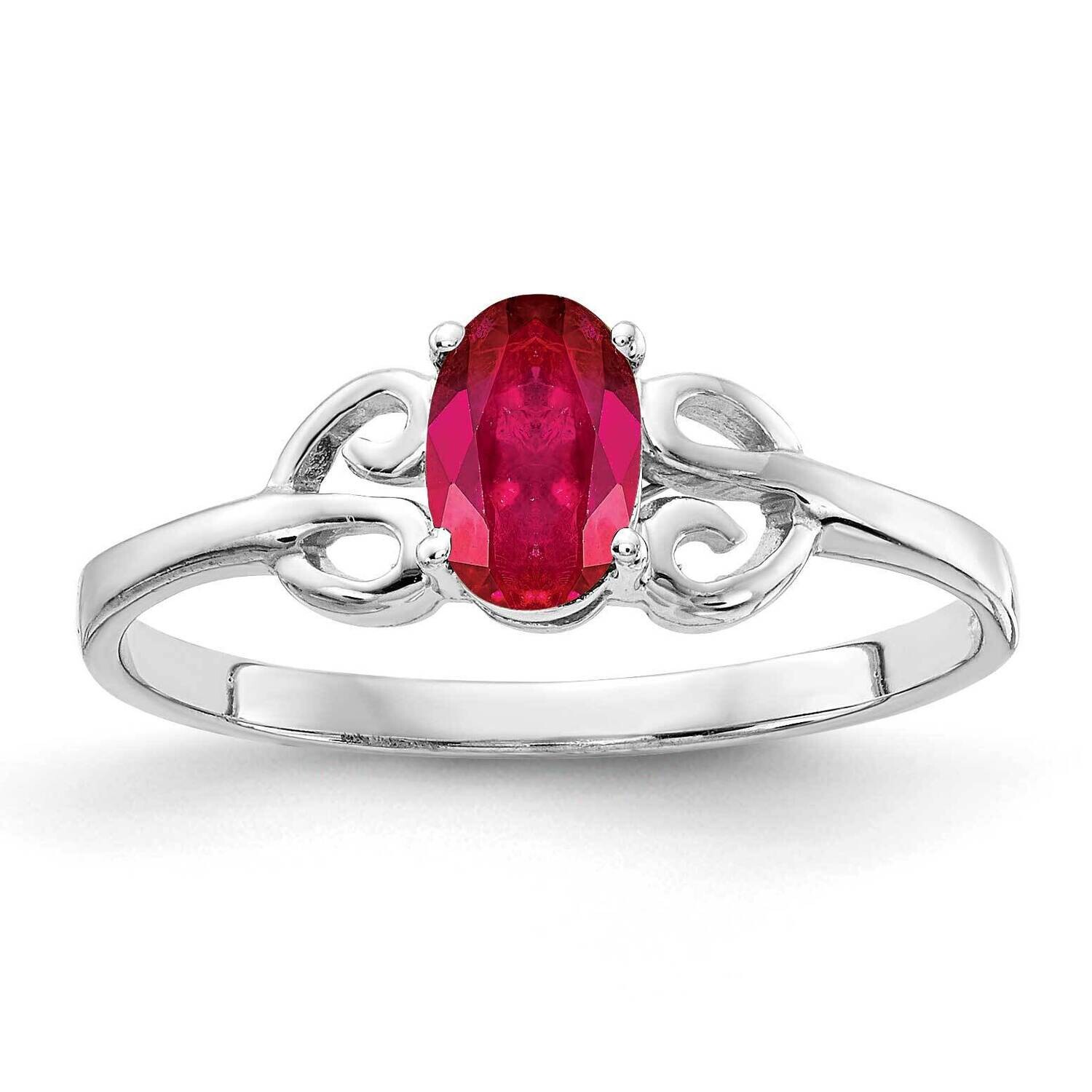 Ruby Ring 14k white Gold 6x4mm Oval X9687R, MPN: X9687R, 883957577258
