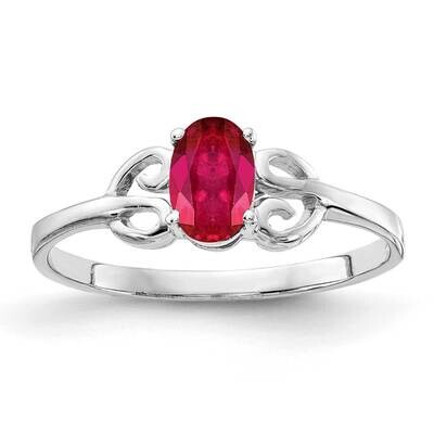 Ruby Ring 14k white Gold 6x4mm Oval X9687R, MPN: X9687R, 883957577258