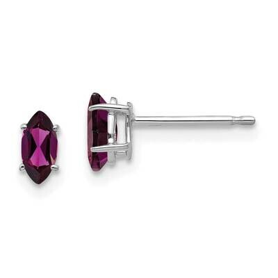 6X3mm Rhodolite Garnet Diamond Marquise Stud Earring 14k Gold XE102WRG, MPN: XE102WRG, 883957089508