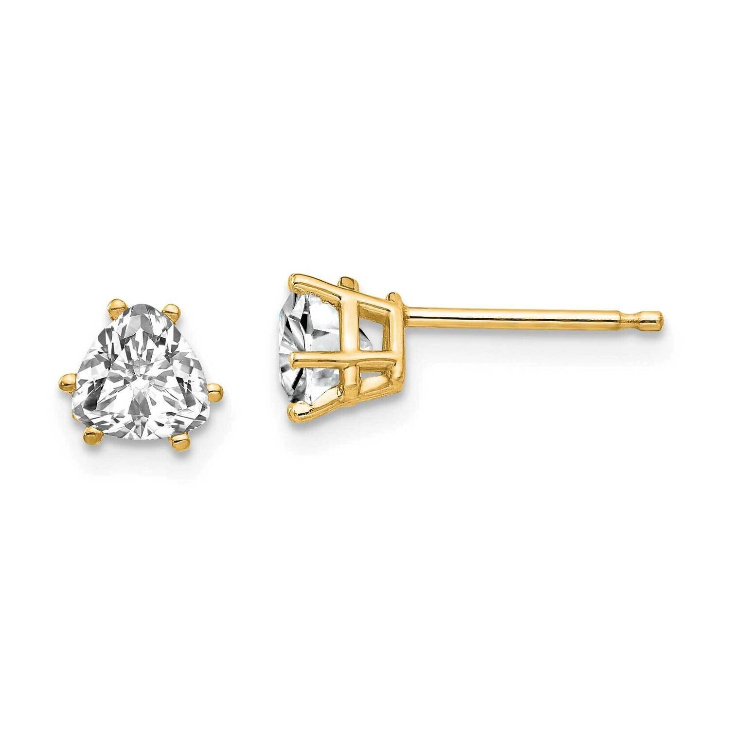 5mm Trillion CZ Diamond Earrings 14k Gold XE93CZ Diamond, MPN: XE93CZ, 883957109558