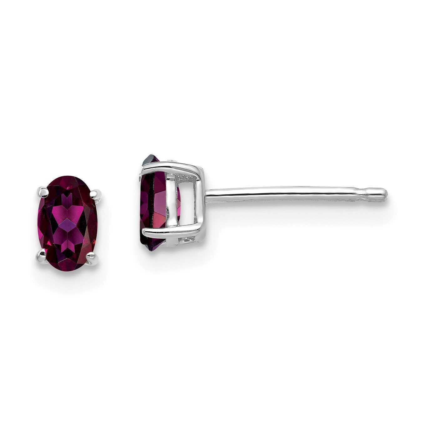 Rhodolite Garnet Diamond Oval Stud Earrings 14k Gold XE85WRG, MPN: XE85WRG, 883957105697