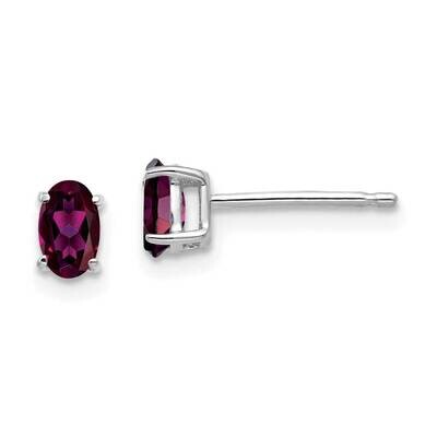 Rhodolite Garnet Diamond Oval Stud Earrings 14k Gold XE85WRG, MPN: XE85WRG, 883957105697