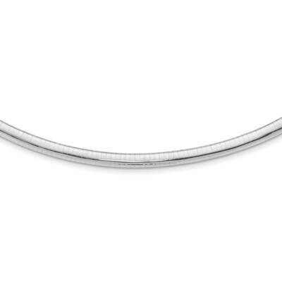 6mm Domed Omega Necklace 16 Inch 14k White Gold OW6-16, MPN: OW6-16, 729367281562