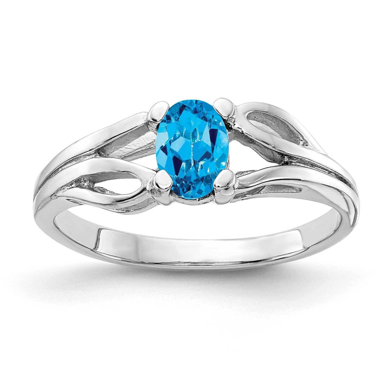 Blue Topaz Ring 14k white Gold 6x4mm Oval Y2097BT, MPN: Y2097BT, 883957706634