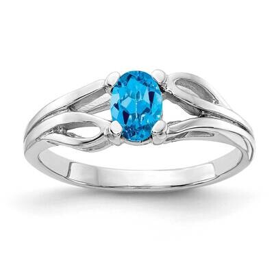 Blue Topaz Ring 14k white Gold 6x4mm Oval Y2097BT, MPN: Y2097BT, 883957706634