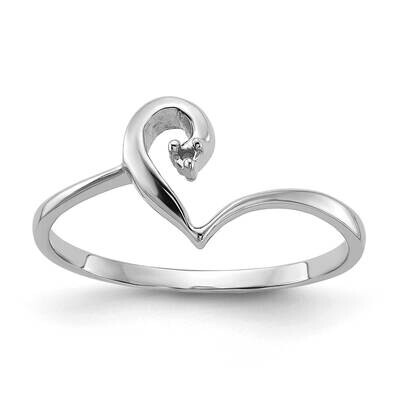 Polished .01ct. Diamond Heart Ring Mounting 14k White Gold Y1829, MPN: Y1829,