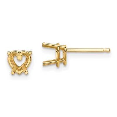 5mm Heart Earring Mountings 14k Gold XE97, MPN: XE97, 191101835704