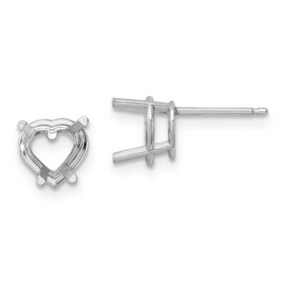 7mm Heart Earring Mountings 14k White Gold XE99W, MPN: XE99W, 191101835759