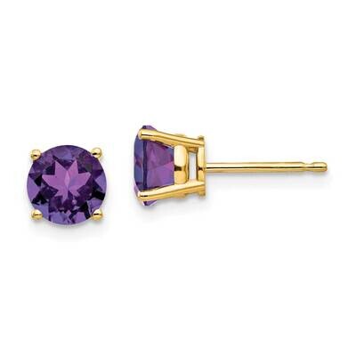 6mm Amethyst Post Earrings 14k Gold XE73AM, MPN: XE73AM, 883957337692