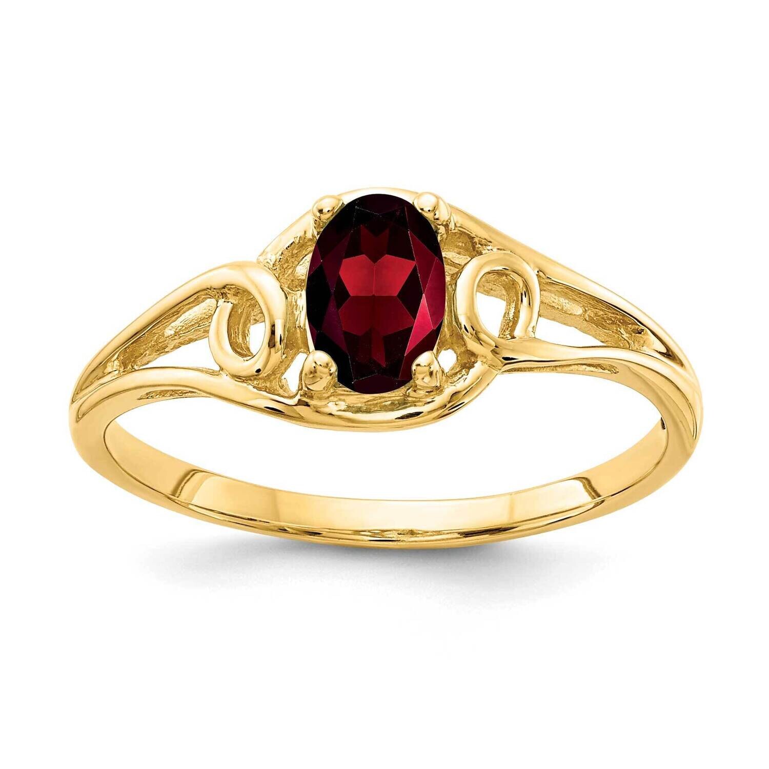 Garnet Ring 14k Gold 7x5mm Oval Y2205GA, MPN: Y2205GA, 883957542492