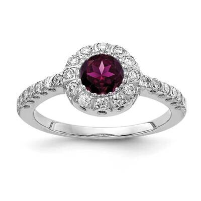 5mm Rhodolite Garnet Diamond Ring 14k White Gold X9641RG_AA, MPN: X9641RG_AA, 883957372952